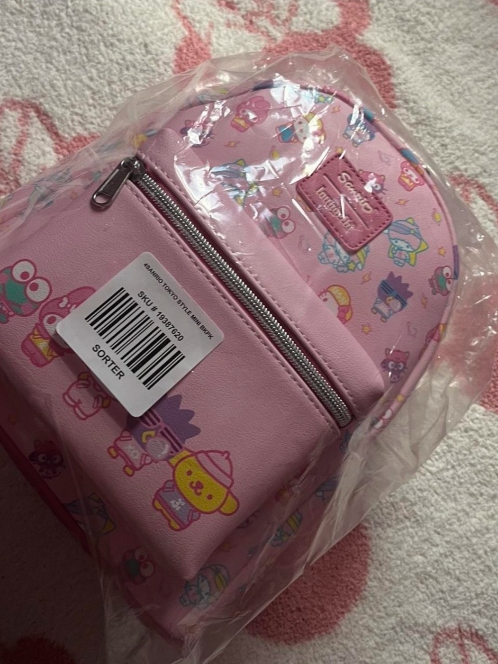 Loungefly Pink Sanrio Character Mini Backpack with Cartoon Print